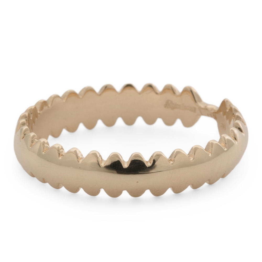 14k Solid Gold Zigzag Women's Ring